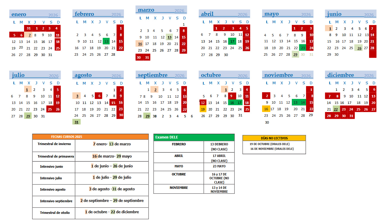 Calendario 2026